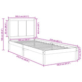 Extra Long Bed Frame without Mattress 100x210 cm Solid Wood 3309241