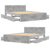 Bed Frame with Headboard without Mattress Concrete Grey 120x200 cm 3295572