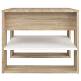 Coffee Table White and Sonoma Oak 55.5x55x45 cm Engineered Wood 810913