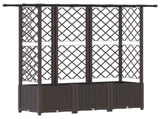 Raised Bed with Trellis and Roof Brown 163.5 x 40 x 138 cm PP 42032525