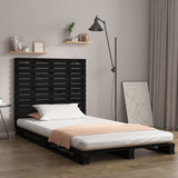 ZNTS Wall Headboard Black 141x3x91.5 cm Solid Wood Pine 824712