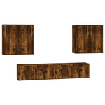 6 Piece TV Cabinet Set Smoked Oak Engineered Wood 3188715