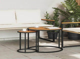 Coffee Table Set 2 pcs Natural and Black 55 x 55 x 45 cm 42026684