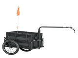 Steel Trailer for Bike, Bicycle Cargo Trailer with 65L Foldable Storage Box and Safe Reflectors, Max T3398P349477
