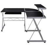Corner Computer Desk Black 132x112x99 cm Engineered Wood 20585