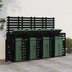Quadruple Wheelie Bin Storage Black Solid Wood Pine 3157701