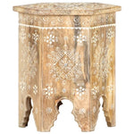 ZNTS Hand-painted Side Table 38x33x42 cm Solid Mango Wood 285880
