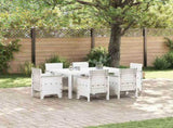 Garden Dining Set 7 pcs White Polt rattan 3378564