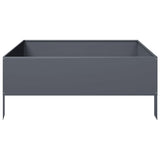 ZNTS Garden Raised Bed Anthracite 100x100x25 cm Steel 851033