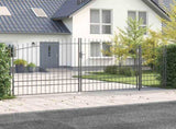 Garden Gate with Lock Woerden Grey 195 x 500 cm Steel 42008921