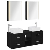Bathroom Furniture Set 5 pcs Black Oak 3406768