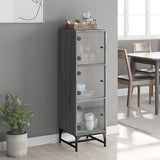 Highboard with Glass Doors Grey Sonoma 35x37x120 cm 836565