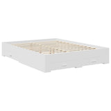 Bed Frame with Headboard White 150 x 200 cm Engineered Wood 3409974