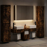 Bathroom Furniture Set 6 pcs Smoked Oak 3407203