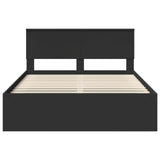 Bed Frame with Headboard Black 135 x 190 cm Solid Pine Wood 3410610