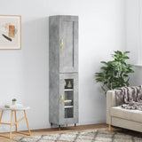 Highboard Concrete Grey 34.5x34x180 cm Engineered Wood 3200373