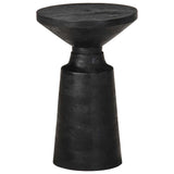 ZNTS Side Table Black Ø33x50 cm Solid Wood Mango 4017539