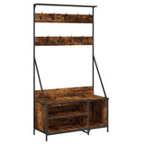 Clothes Rack with Shoe Storage Smoked Oak 100x41x184 cm 837869