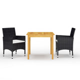 Garden Dining Set Black, Cream White 3095860