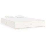 Bed Frame without Mattress White Solid Wood 160x200 cm 820033