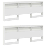 Storage Headboard with Shelf White 180 cm Engineered Wood 3335509