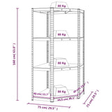 4-Layer Corner Shelf Blue Steel&Engineered Wood 152852