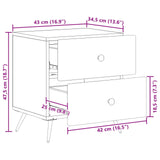 Bedside Cabinet with Drawer 2 pcs Old Wood 43 x 34.5 x 47.5 cm 895462