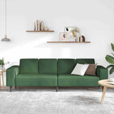 Sofa with Cushion Dark Green 250 x 77 x 76 cm Corduroy Fabric 3335105