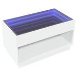 ZNTS Coffee Table with Infinity LED White 90x50x50 cm 847665