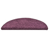 Stair Mats 15 pcs 56x17x3 cm Dark Purple Half Round 322384