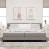 Box Spring Bed with Headboard Manual Taupe 200 x 200 cm Fabric 3341066