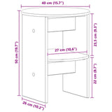 Side Cabinet Smoked Oak 40 x 50 cm Engineered Wood 899826