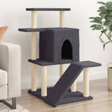 Cat Tree with Sisal Scratching Posts Dark Grey 97 cm 172099