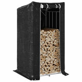 Firewood Rack with Rain Cover 100x100x200 cm Galvanised Steel 4104951