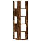 Corner Bookcase 5-Tier Smoked Oak 50x50x179 cm Engineered Wood 852586