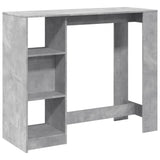 ZNTS Bar Table with Shelf Concrete Grey 124x46x103.5 cm Engineered Wood 854394