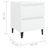 Bed Cabinets 2 pcs White 40x35x50 cm Engineered Wood 805870