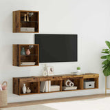 TV Wall Units with LED with LED 5 pcs Old wood Engineered Wood 3403577