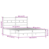 Bed Frame without Mattress Sonoma Oak 140x200 cm Engineered Wood 4017255