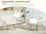 Set of Two Sherpa Fleece Dining Chairs - Cream T3398P340997