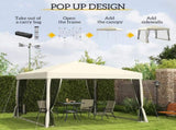 3 x 3 Pop Up Gazebo with 4 Mesh Sides and Carry Bag, Height Adjustable Party Canopy Tent, T3398P320005