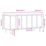 Record Cabinet Concrete Grey 100x38x48 cm Engineered Wood 831752
