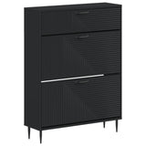 Shoe Cabinet HAARLEM 78 x 24 x 103 cm Engineered Wood Black 896876