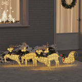 LED Reindeers 5 pcs Gold Fabric 3385887