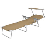 Sunlounger Taupe Powder-coated steel, Oxford fabric Medium 44297