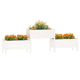 Planter White 245.5x44x75 cm Solid Wood Pine 822253