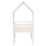 High Sleeper Bed without Mattress White 75x190 cm Small Single Solid Wood Pine 3282020