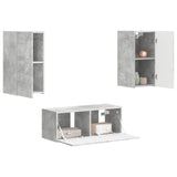TV Cabinet Set Wall-mounted 2 pcs Concrete Grey Engineered Wood 3408964
