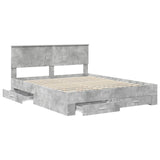 Bed Frame Concrete Grey 160 x 200 cm Engineered Wood 3410873
