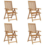 Garden Chair Set of 4 Natural Brown Solid acacia wood Medium 3065515